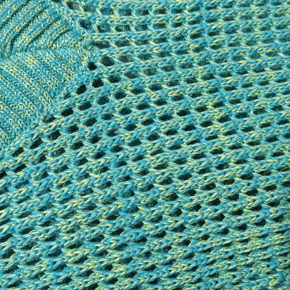 Torrid Open Stitch Pull Over Sweater V Neck Aqua 4XL - Picture 8 of 8